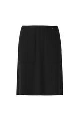 Black Wool Jersey Skirt